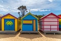 These brightly painted huts, or Ã¢â¬Åbathing boxesÃ¢â¬Â, date back to the Victorian era, when sea bathers protected their modesty by